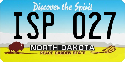 ND license plate ISP027