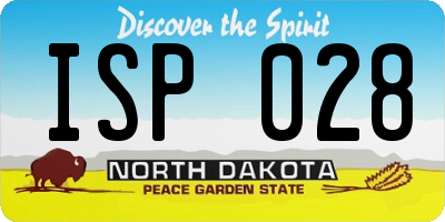 ND license plate ISP028