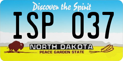 ND license plate ISP037