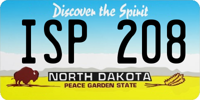 ND license plate ISP208