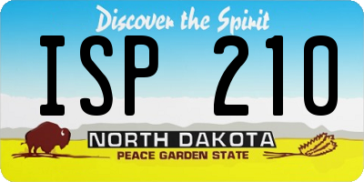 ND license plate ISP210