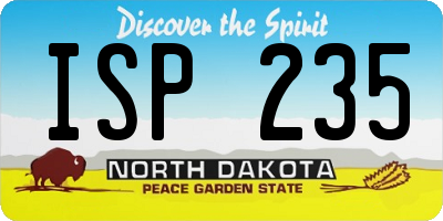 ND license plate ISP235