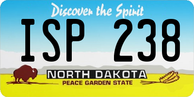 ND license plate ISP238