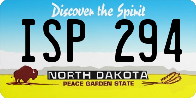 ND license plate ISP294