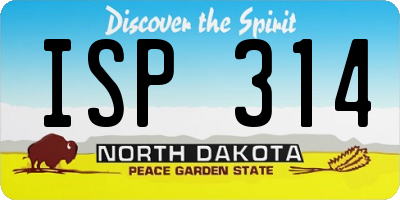 ND license plate ISP314
