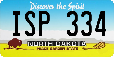 ND license plate ISP334