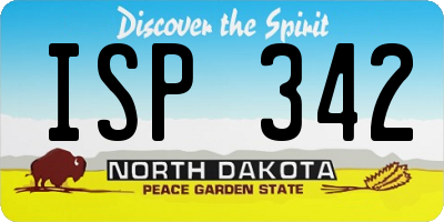 ND license plate ISP342