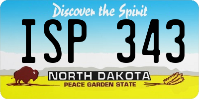 ND license plate ISP343