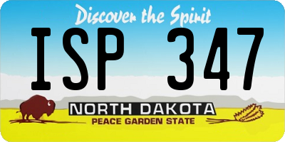 ND license plate ISP347