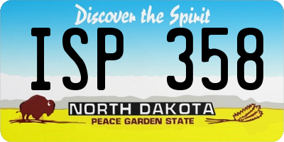 ND license plate ISP358