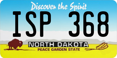 ND license plate ISP368