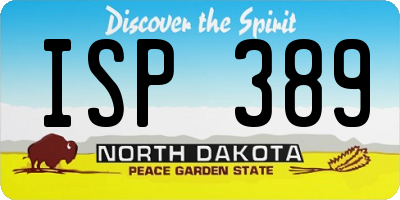 ND license plate ISP389