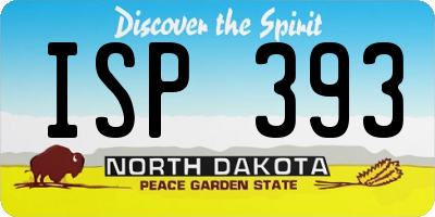 ND license plate ISP393