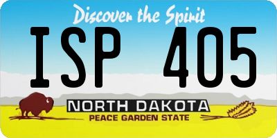 ND license plate ISP405
