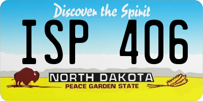 ND license plate ISP406