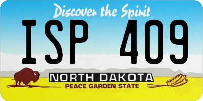 ND license plate ISP409