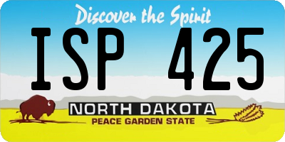 ND license plate ISP425