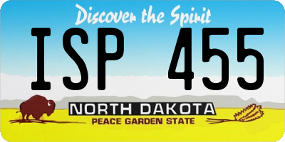 ND license plate ISP455