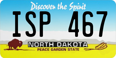 ND license plate ISP467