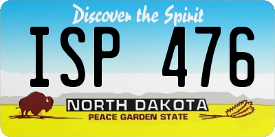 ND license plate ISP476