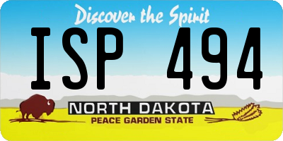 ND license plate ISP494