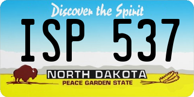 ND license plate ISP537
