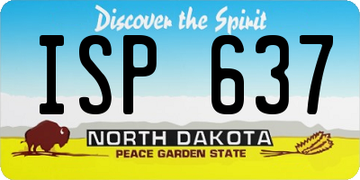 ND license plate ISP637