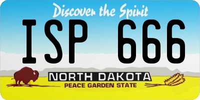 ND license plate ISP666