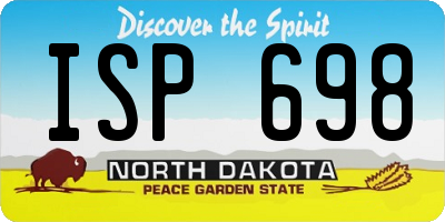ND license plate ISP698