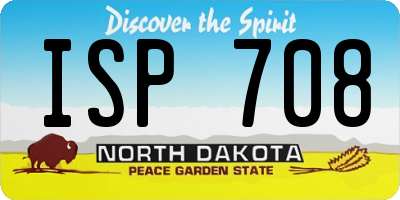 ND license plate ISP708
