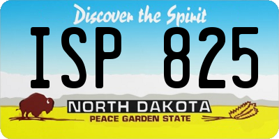 ND license plate ISP825