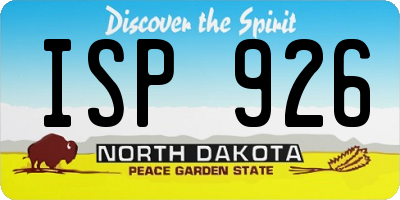 ND license plate ISP926