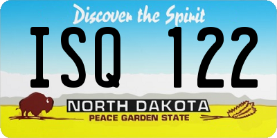 ND license plate ISQ122