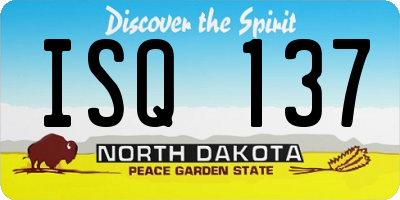 ND license plate ISQ137