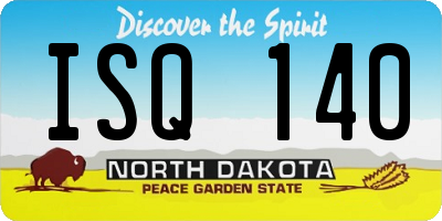 ND license plate ISQ140