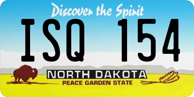 ND license plate ISQ154