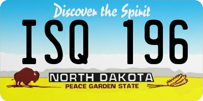 ND license plate ISQ196