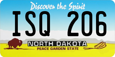 ND license plate ISQ206