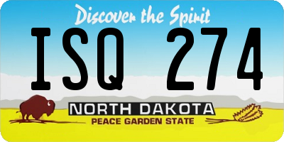 ND license plate ISQ274