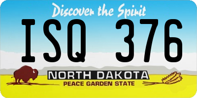 ND license plate ISQ376