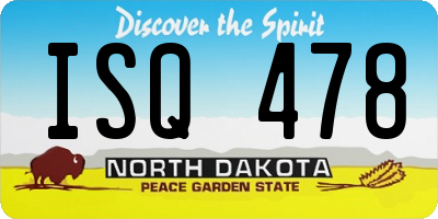 ND license plate ISQ478