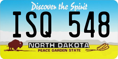 ND license plate ISQ548
