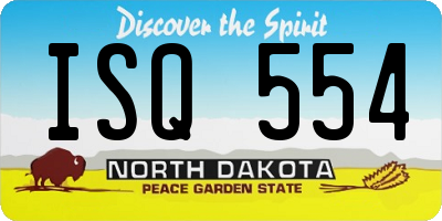 ND license plate ISQ554