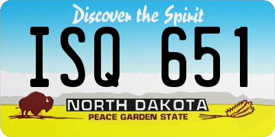 ND license plate ISQ651