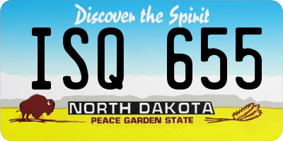 ND license plate ISQ655