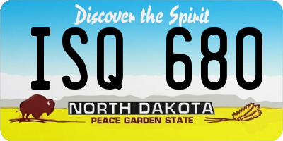 ND license plate ISQ680