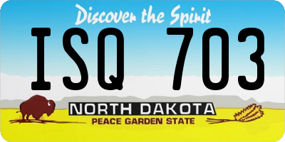 ND license plate ISQ703