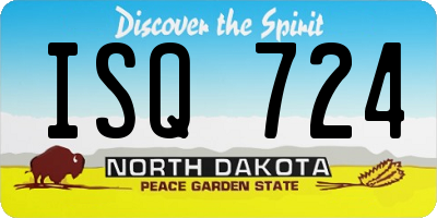 ND license plate ISQ724