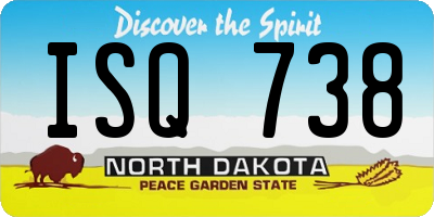 ND license plate ISQ738