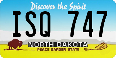 ND license plate ISQ747